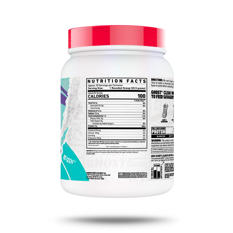 GHOST CLEAR WHEY ISOLATE PROTEIN POWDER 1.4LB